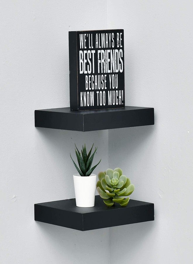 WELLAND Set of 2 Floating Shelves Wall Mounted Shelf, for Home Decor with 8" Deep (Black, 10 inch) - Image 5